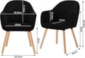 Miniatyrbillede 3 af 9: Rootz spisestuestolesæt - fløjl lænestol - polstret stol - høj komfort - 55,5 cm x 83,5 cm x 56,5 cm
