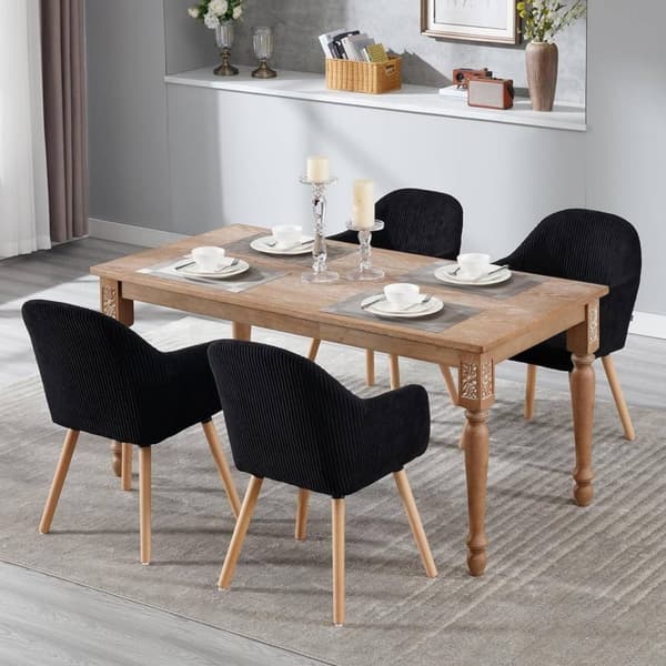 Rootz spisestuestolesæt - fløjl lænestol - polstret stol - høj komfort - 55,5 cm x 83,5 cm x 56,5 cm