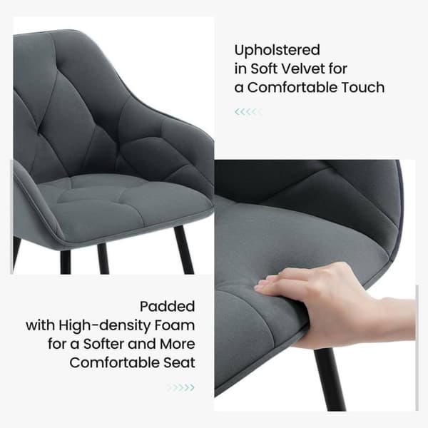 Rootz spisestuestolesæt - polstret stol - fløjls spisestuestole - Robuste metalben - Ergonomisk design - 56cm x 83,5cm x 53cm