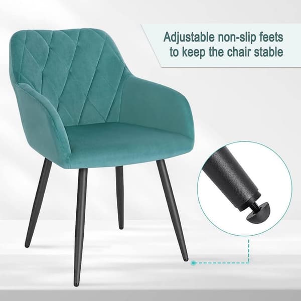 Rootz Spisestuestole - Velvet Spisestuestole - Køkkenstole - Ergonomisk design - 44cm x 42,5cm x 46,5cm - Sæt med 4
