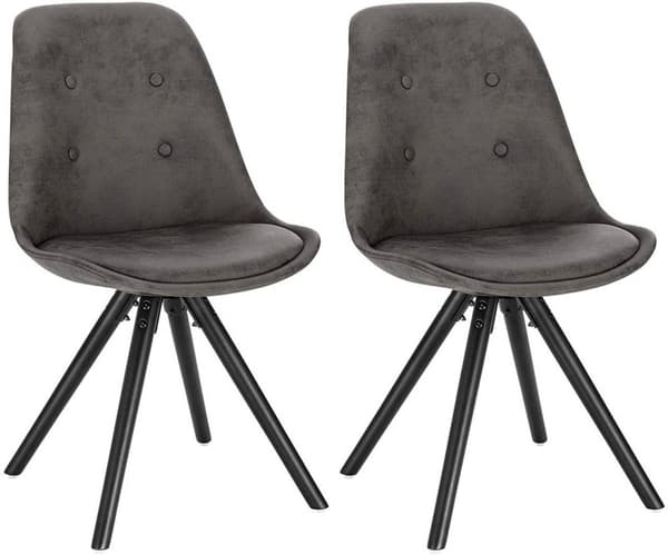 Rootz-ruokailutuolisarja 2 kpl - Pehmustettu tuoli - Massiivipuujalat - Ergonominen muotoilu - 85 cm x 44 cm x 41 cm - Kangaspäällinen - Kantavuus 120