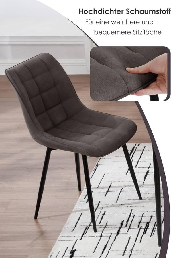Rootz-ruokailutuolisarja 2 kpl - Keittiötuolit - Pehmustetut istuimet - Ergonominen muotoilu - 85,5 cm x 46,5 cm x 38,5 cm