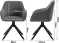 Miniatyrbild 3 av 9: Rootz matstolsset - Snurrstol - Stoppade stolar - Mjukt Boucle-tyg - 58cm x 82cm x 53,5cm