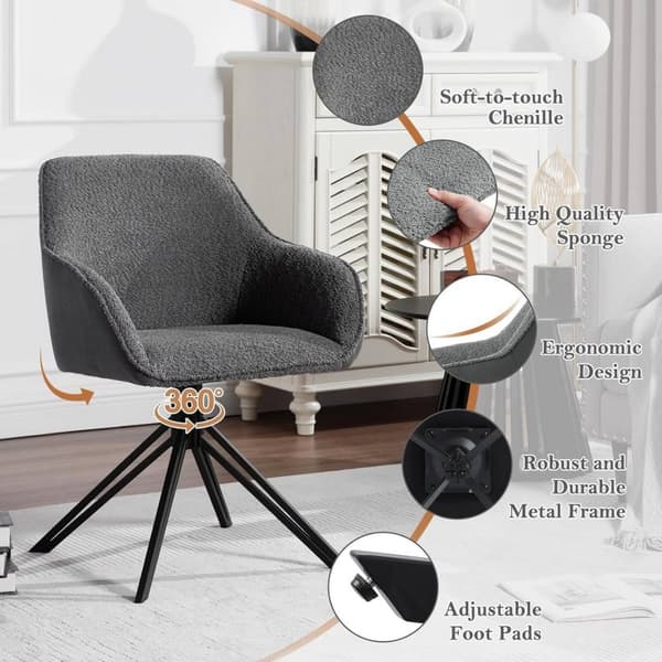 Rootz matstolsset - Snurrstol - Stoppade stolar - Mjukt Boucle-tyg - 58cm x 82cm x 53,5cm