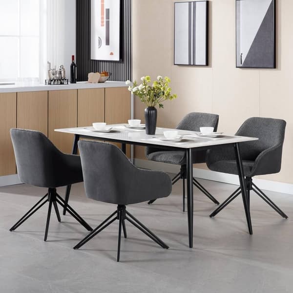 Rootz matstolsset - Snurrstol - Stoppade stolar - Mjukt Boucle-tyg - 58cm x 82cm x 53,5cm