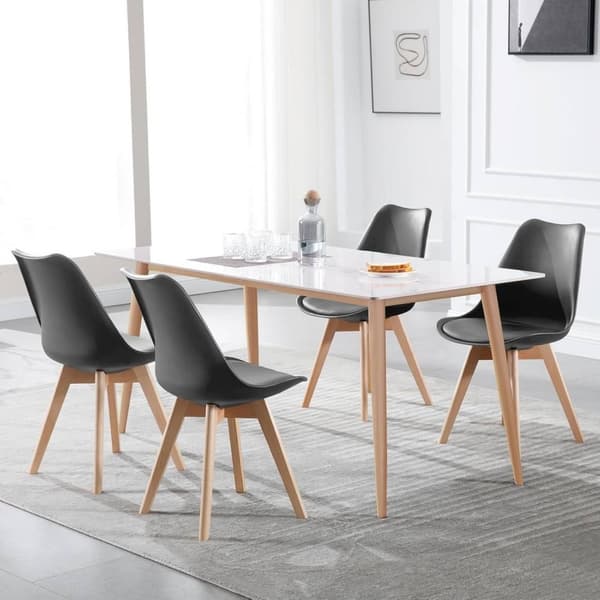 Rootz Ergonomic Dining Chair - Komfortable siddepladser - Stabil og holdbar - Skumpolstring - Skandinavisk stil - 82 cm x 48 cm x 40,5 cm