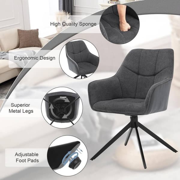 Rootz matstolsset - Snurrstol - Vadderat säte - 360° rotation - Chenille & Manchester - 58cm x 86cm x 63,5cm