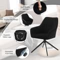Miniatyrbillede 6 af 9: Rootz spisestuestolesæt - Drejestol - Polstret lænestol - Ergonomisk design - 58cm x 86cm x 63,5cm - Mørkegrå - Sort - 150 kg Kapacitet