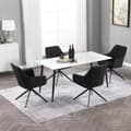 Miniatyrbillede 2 af 9: Rootz spisestuestolesæt - Drejestol - Polstret lænestol - Ergonomisk design - 58cm x 86cm x 63,5cm - Mørkegrå - Sort - 150 kg Kapacitet