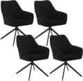 Miniatyrbillede 1 af 9: Rootz spisestuestolesæt - Drejestol - Polstret lænestol - Ergonomisk design - 58cm x 86cm x 63,5cm - Mørkegrå - Sort - 150 kg Kapacitet