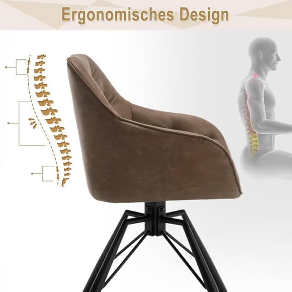 Rootz Dining Chair Swivel - Köksstol - Roterbar stoppad stol - konstläder - 57,5 cm x 82,5 cm x 53 cm