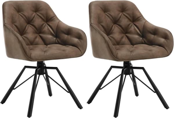 Rootz Dining Chair Swivel - Köksstol - Roterbar stoppad stol - konstläder - 57,5 cm x 82,5 cm x 53 cm