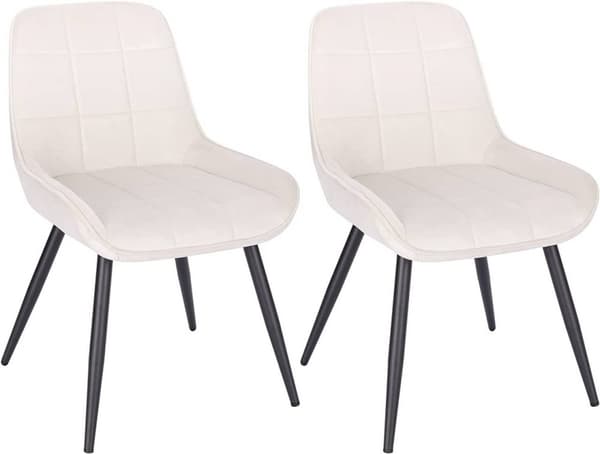 Rootz spisestuestolesæt - Køkkenstol - Polstrede stole - Ergonomisk design - 81,5 cm x 38 cm x 47 cm - Fløjl - Metalben