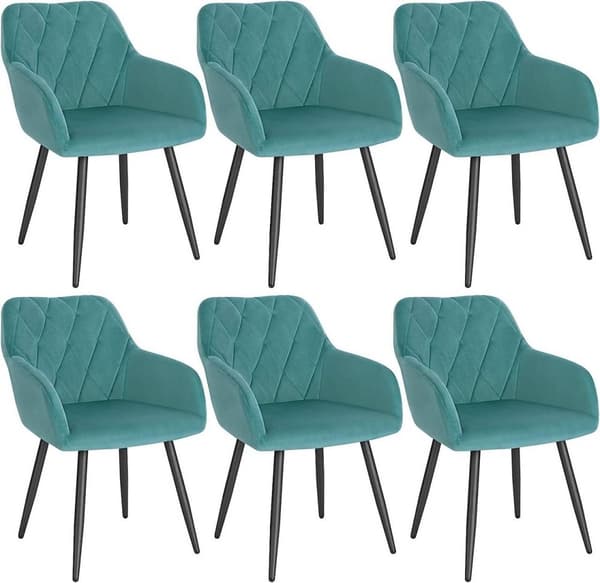 Rootz spisestuestolesæt - Køkkenstol - Fløjlsstol - Ergonomisk design - Stabile metalben - Bredt polstret sæde - 44cm x 42,5cm x 62cm
