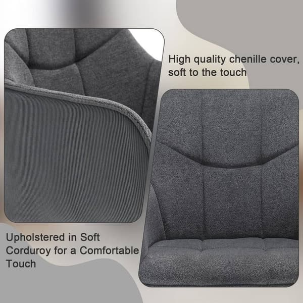 Rootz Swivel Dining Chair - Vadderad stol - Ergonomisk sits - 360° vridbar - Mångsidig användning - 58cm x 86cm x 63,5cm