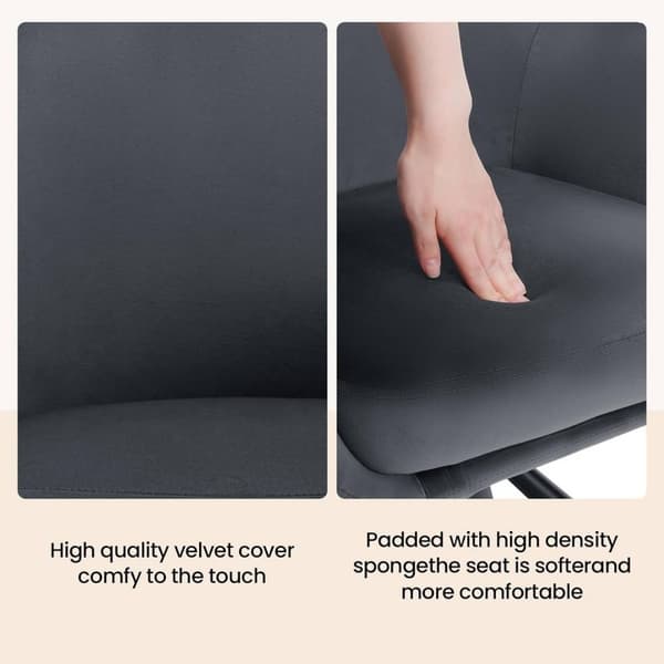 Rootz Swivel Dining Chair - Velvet Chair - Rolling Chair - 360° vridmekanism - Mjuk skumvaddering - 57cm x 79cm x 62cm