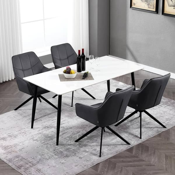 Rootz kääntyvät ruokapöydän tuolit - Pehmustetut samettituolit - 360° kääntyvät - Ergonominen muotoilu - 58cm x 86cm x 63,5cm - 6 kpl