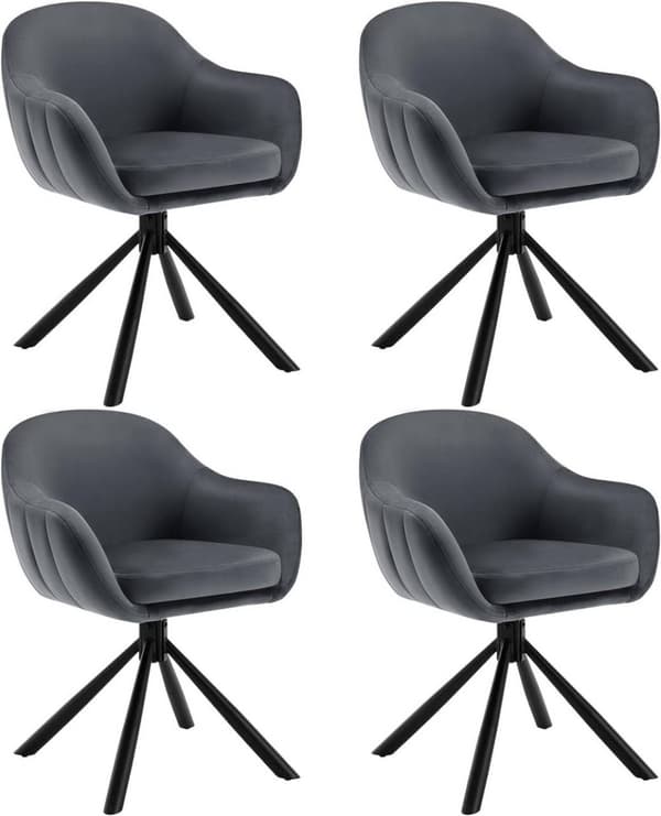 Rootz kääntyvä ruokatuoli - Moderni - Sametti - Pehmeä vaahtomuovipehmuste - 57cm x 79cm x 62cm - 360° Kääntö - Ergonominen muotoilu