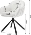 Miniatyrbillede 3 af 9: Rootz drejelig spisestuestol - Fløjlsstol - Komfortabel stol - 360° rotation - Skum af høj kvalitet - 57 cm x 79 cm x 62 cm