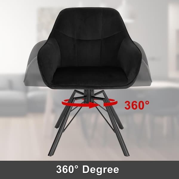 Rootz Swivel Dining Chair - Sammetsstoppad stol - 360° vridbar stol - Bred sits - Ergonomisk design - 58,5 cm x 82,5 cm x 54,5 cm