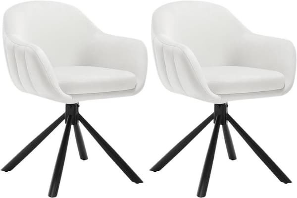 Rootz drejeligt spisebordsstolesæt - Fløjlsstol - Rullefrit design - Blød skumpolstring - Robuste metalben - Ergonomisk - 57x79x62cm