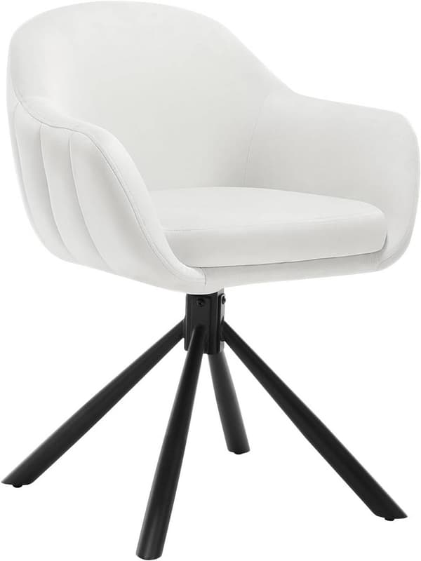 Rootz Drejelig spisestuestol - Kontorstol - Fløjlssæde - Ergonomisk ryglæn - Metalben - 57cm x 79cm x 62cm