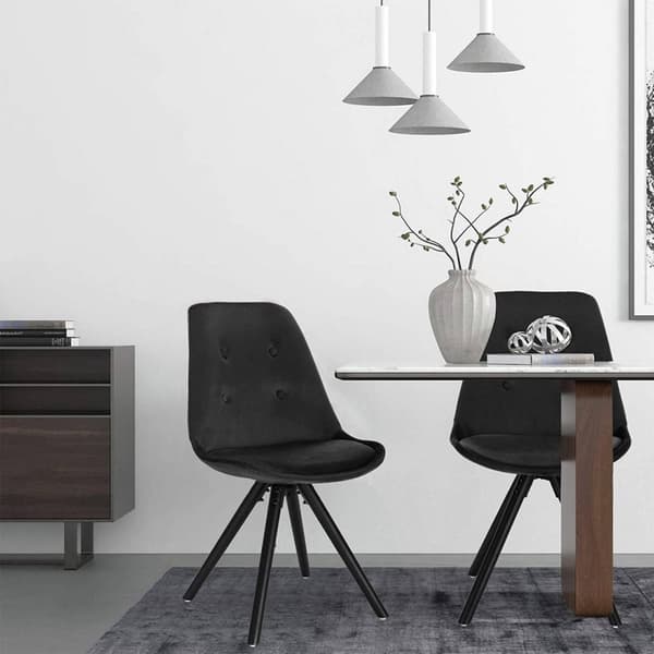 Rootz Velvet spisestuestolesæt - massive træben - polstrede stole - Ergonomisk design - 83cm x 43cm x 39cm