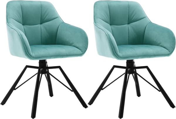 Rootz Drejelig spisestuestol - Fløjlsstol - Polstret stol - Ergonomisk design - 58,5 cm x 82,5 cm x 54,5 cm