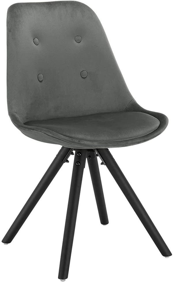Rootz polstret spisestuestol - Skandinavisk stol - Fløjlsstol - Massivt træben - Ergonomisk design - 83cm x 41cm x 43cm