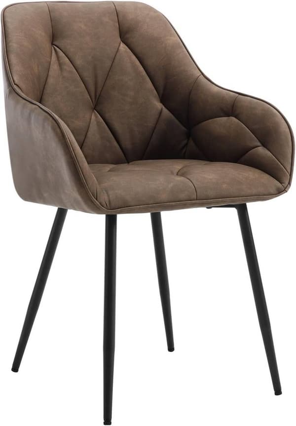 Rootz Vintage keinonahkainen ruokapöydän tuoli - Keittiötuoli - Mukava istuin - Tukeva rakenne - 56 cm x 83,5 cm x 53 cm