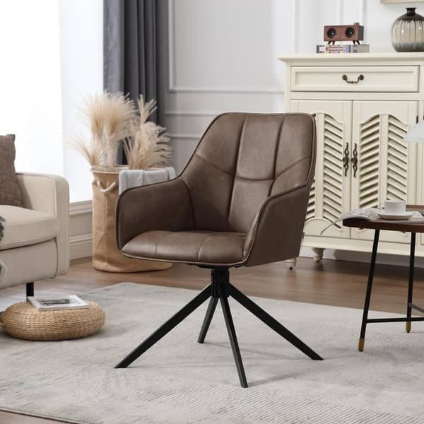 Rootz drejelig spisestuestol - Polstret stol - Vintage kunstlæder - Ergonomisk design - 58cm x 86cm x 63,5cm