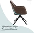 Miniatyrbillede 8 af 9: Rootz drejelig spisestuestol - Polstret stol - Vintage kunstlæder - Ergonomisk design - 58cm x 86cm x 63,5cm