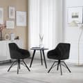 Pikkukuva 4 / 9: Rootz pyörivä ruokatuoli - samettipehmustettu tuoli - mukava istuin - Ergonominen muotoilu - 57,5 ​​cm x 82,5 cm x 53 cm