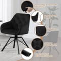 Pikkukuva 5 / 9: Rootz pyörivä ruokatuoli - samettipehmustettu tuoli - mukava istuin - Ergonominen muotoilu - 57,5 ​​cm x 82,5 cm x 53 cm
