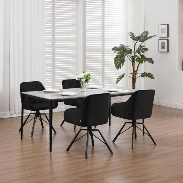 Rootz pyörivä ruokatuoli - samettipehmustettu tuoli - mukava istuin - Ergonominen muotoilu - 57,5 ​​cm x 82,5 cm x 53 cm
