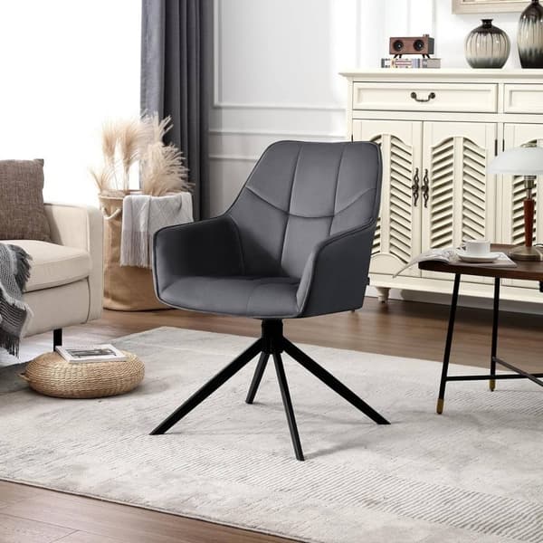 Rootz Velvet spisestuestole Sæt med 4 - Drejestole - Polstrede sæder - Solide metalben - Ergonomisk design - 58 cm x 86 cm x 63,5 cm