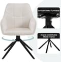 Miniatyrbild 7 av 9: Rootz Velvet Dining Chair - Snurrstol - Vadderad stol - Ergonomisk design - 58cm x 86cm x 63,5cm