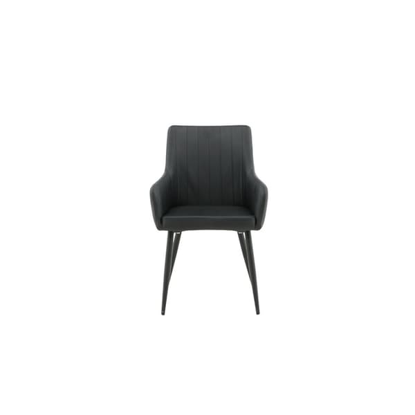 2 x  Comfort spisestuestol med armlæn PU kunstlæder sort.