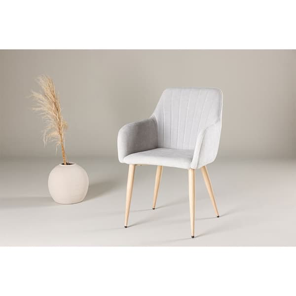 2 x  Comfort spisestuestol med armlæn lysegrå.