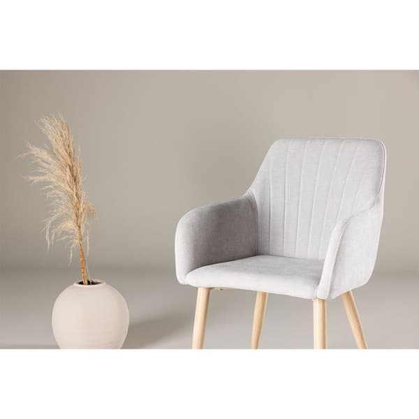 2 x  Comfort spisestuestol med armlæn lysegrå.