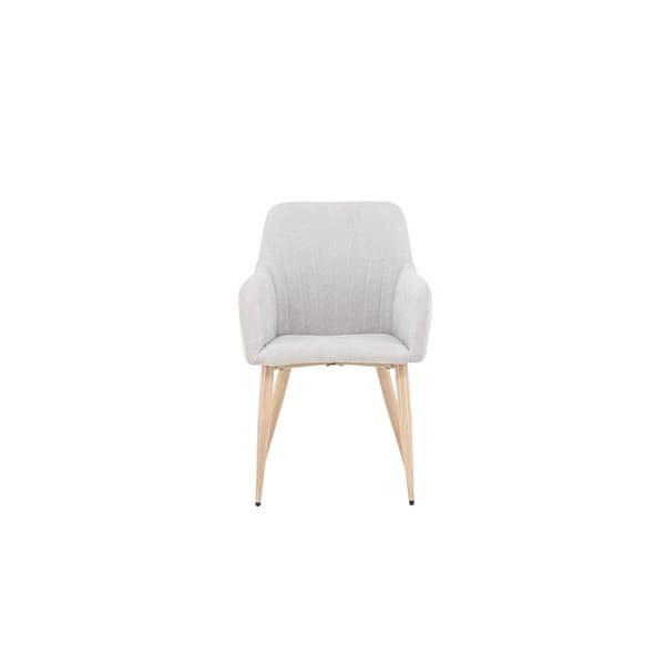 2 x  Comfort spisestuestol med armlæn lysegrå.