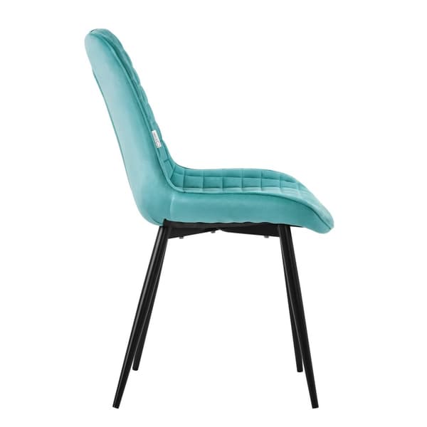 ML-Design ruokasalin tuolit 2 kpl, petroli, samettiistuin mustilla metallijaloilla, keittiön tuolit selkänojalla, olohuoneen tuolit, pehmustetut