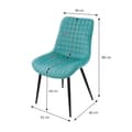 Pikkukuva 6 / 7: ML-Design ruokasalin tuolit 2 kpl, petroli, samettiistuin mustilla metallijaloilla, keittiön tuolit selkänojalla, olohuoneen tuolit, pehmustetut