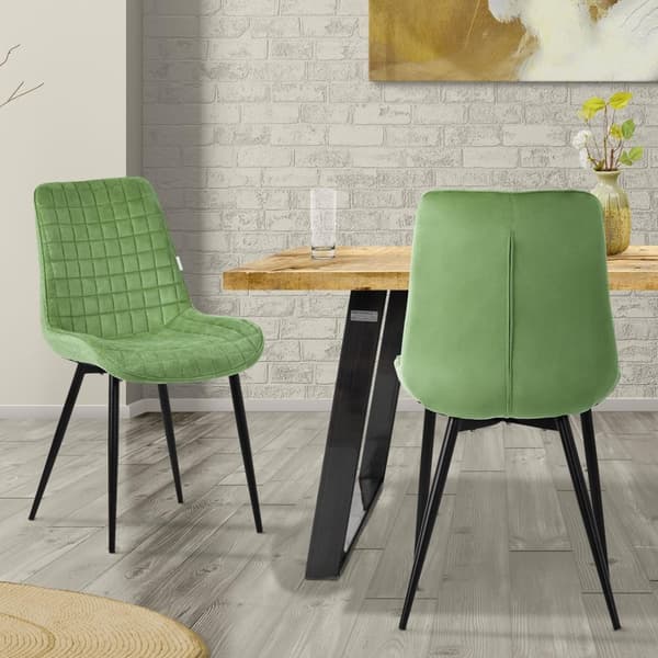 ML-Design matsalsstolar set om 2, salvia, sammetssits med svarta metallben, köksstolar med ryggstöd, vardagsrumsstolar, stoppade stolar för matsal