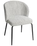 Miniatyrbilde 5 av 10: Sett med 2 Spisestoler Hvitt Stofftrekk Polstret Sete Slanke Metallben