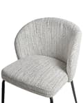 Miniatyrbilde 8 av 10: Sett med 2 Spisestoler Hvitt Stofftrekk Polstret Sete Slanke Metallben