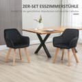 Miniatyrbillede 4 af 10: Rootz spisestuestolesæt - Polstret stol - Fløjlsstof - Gummitræben - Elegant design - 54cm x 57cm x 80cm