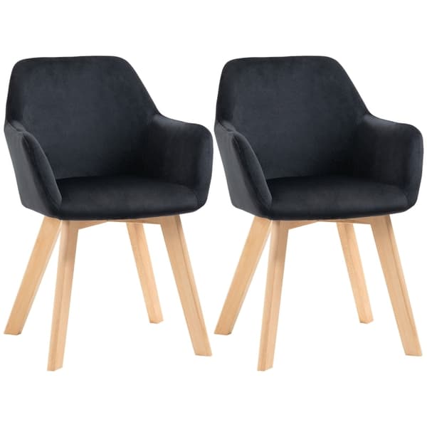 Rootz spisestuestolesæt - Polstret stol - Fløjlsstof - Gummitræben - Elegant design - 54cm x 57cm x 80cm