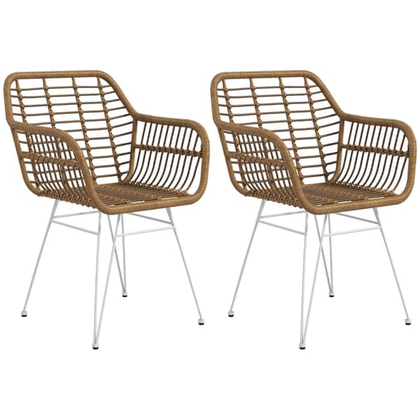 Rootz Rattan Spisestuestole - Køkkenstole - Fletmøbler - Komfortable siddepladser - 56cm x 60cm x 79cm