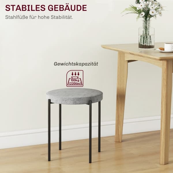 Rootz Velvet spisestuestole Sæt med 4 - Stabelbare køkkenskamler - Polstrede møbler - Elegant design - Pladsbesparende - 41,5 cm x 41,5 cm x 46 cm